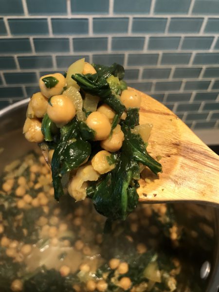 Chickpeas and spinach goodness