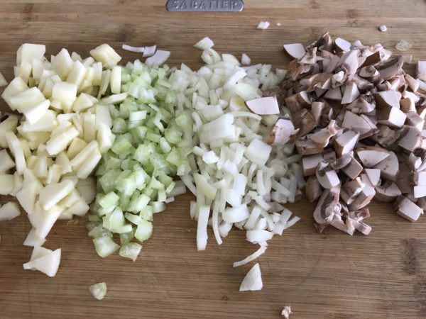 Finely chopped ingredients