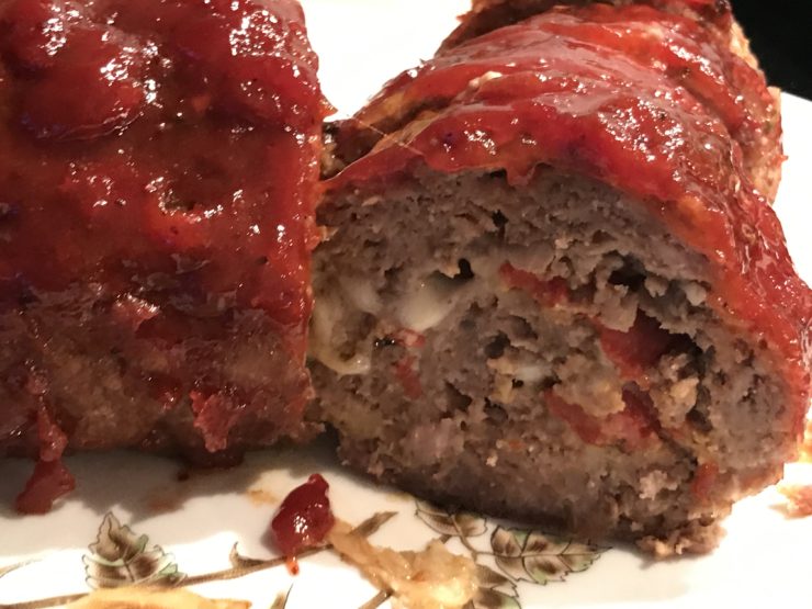 Roasted Red Pepper and Mozzarella Meatloaf