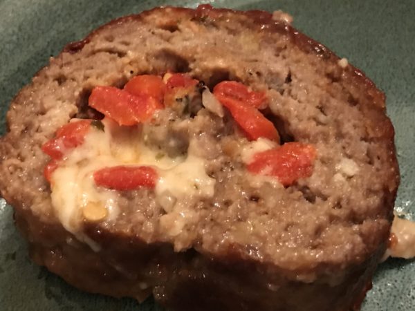 Roasted Red Pepper and Mozzarella Meatloaf