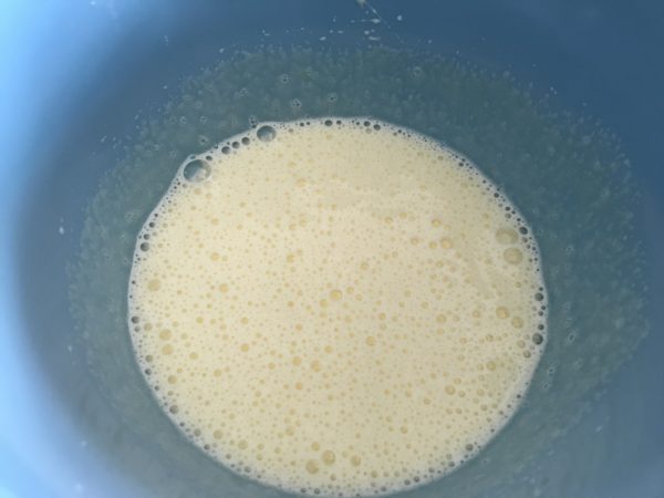 Frothy eggs and sugar