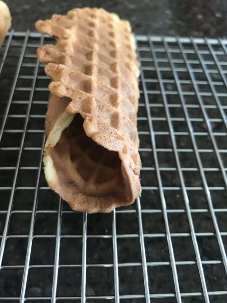 Rolled up Pizzelle 