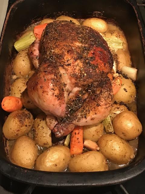 Roasted Chicken With Vegetable Gravy - Recipes At My Table