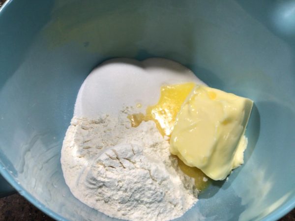 creaming butter, flour and sugar